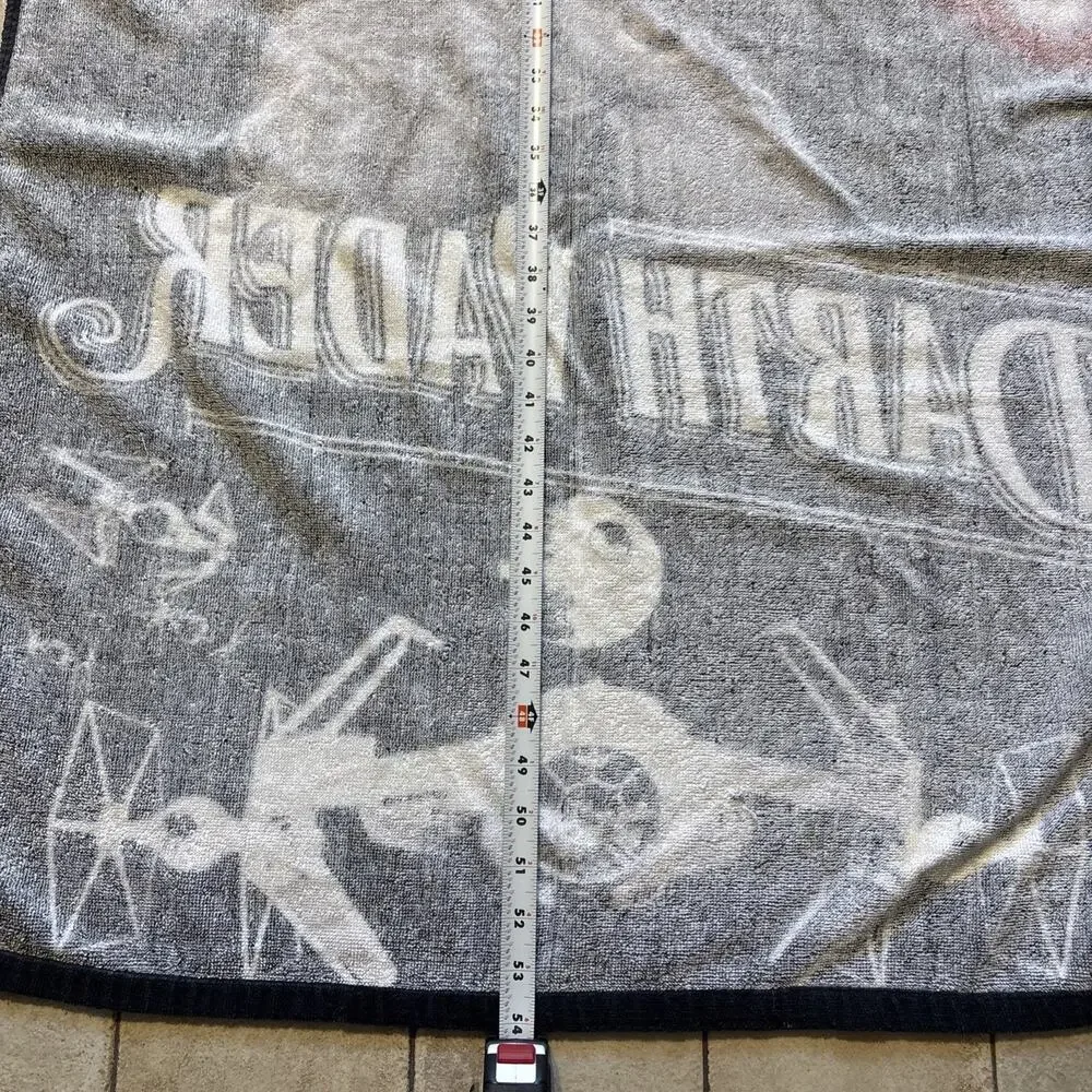 Vintage 1996 Star Wars Darth Vader Beach Towel Lucasfilm Death Star 90s Cotton